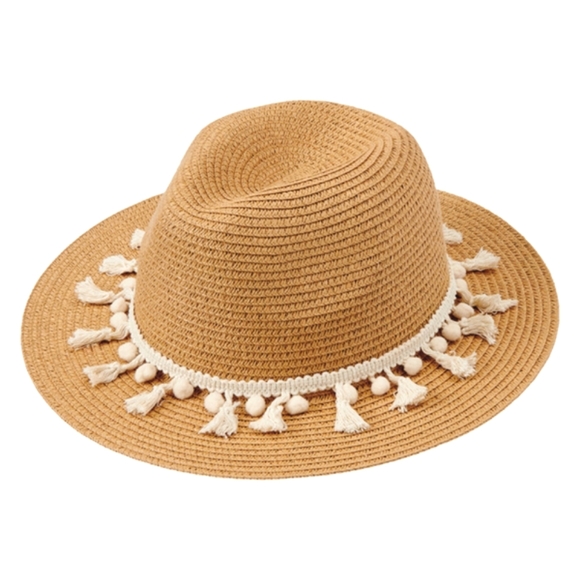 Serra Accessories - Straw Fedora Hat with Tassel Band